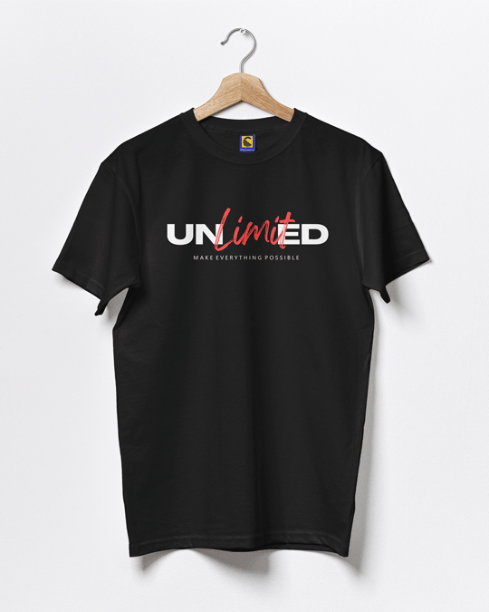 unlimited-make-everything-possible-typography-.black-t-shirt-classiness-in